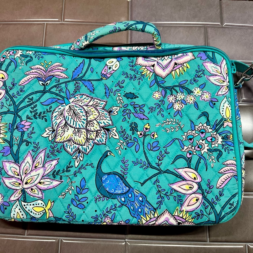 Vera Bradley Peacock Garden Laptop crossbody